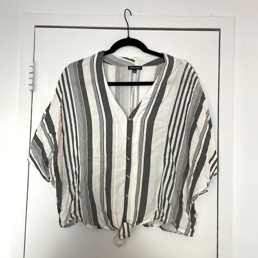 button up v neck shirt